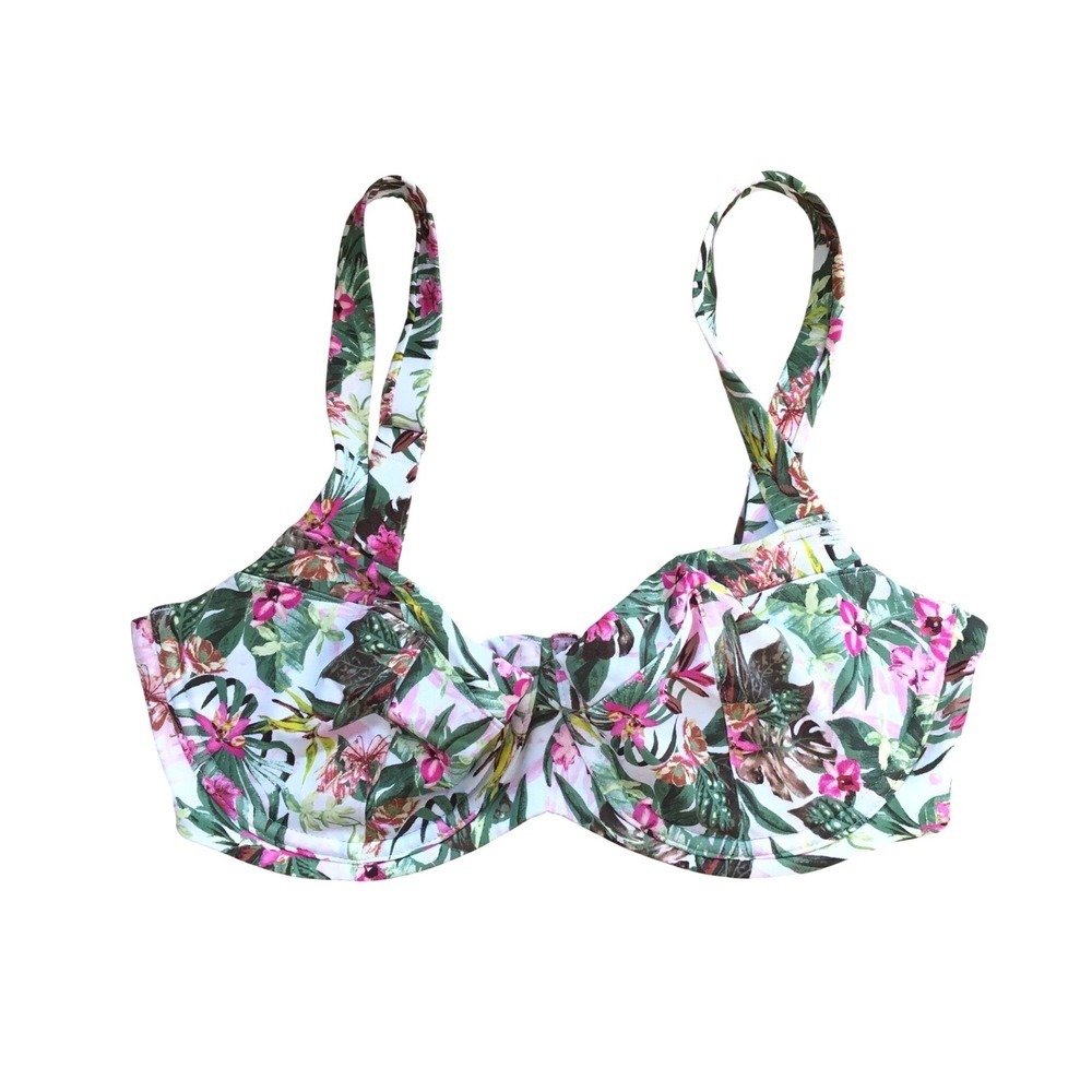 Victoria's Secret Bikini Top Womens 34DD Multicolor Excellent Floral Underwire